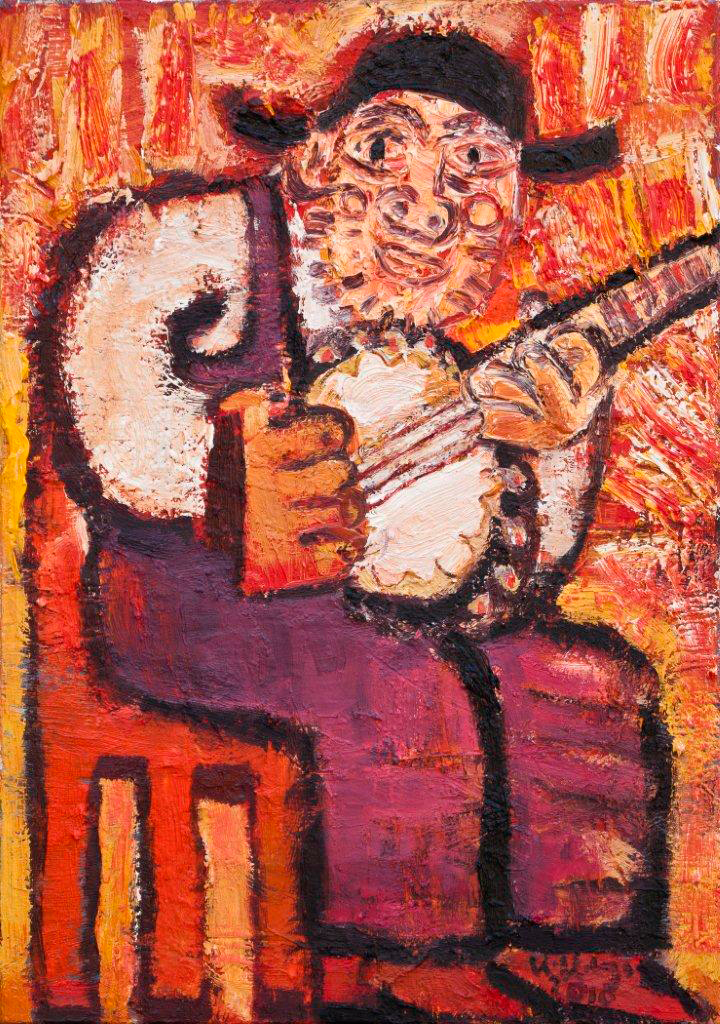 Krzysztof Kokoryn - Banjo Player (Oil on Canvas | Size: 50 x 70 cm | Price: 8500 PLN)