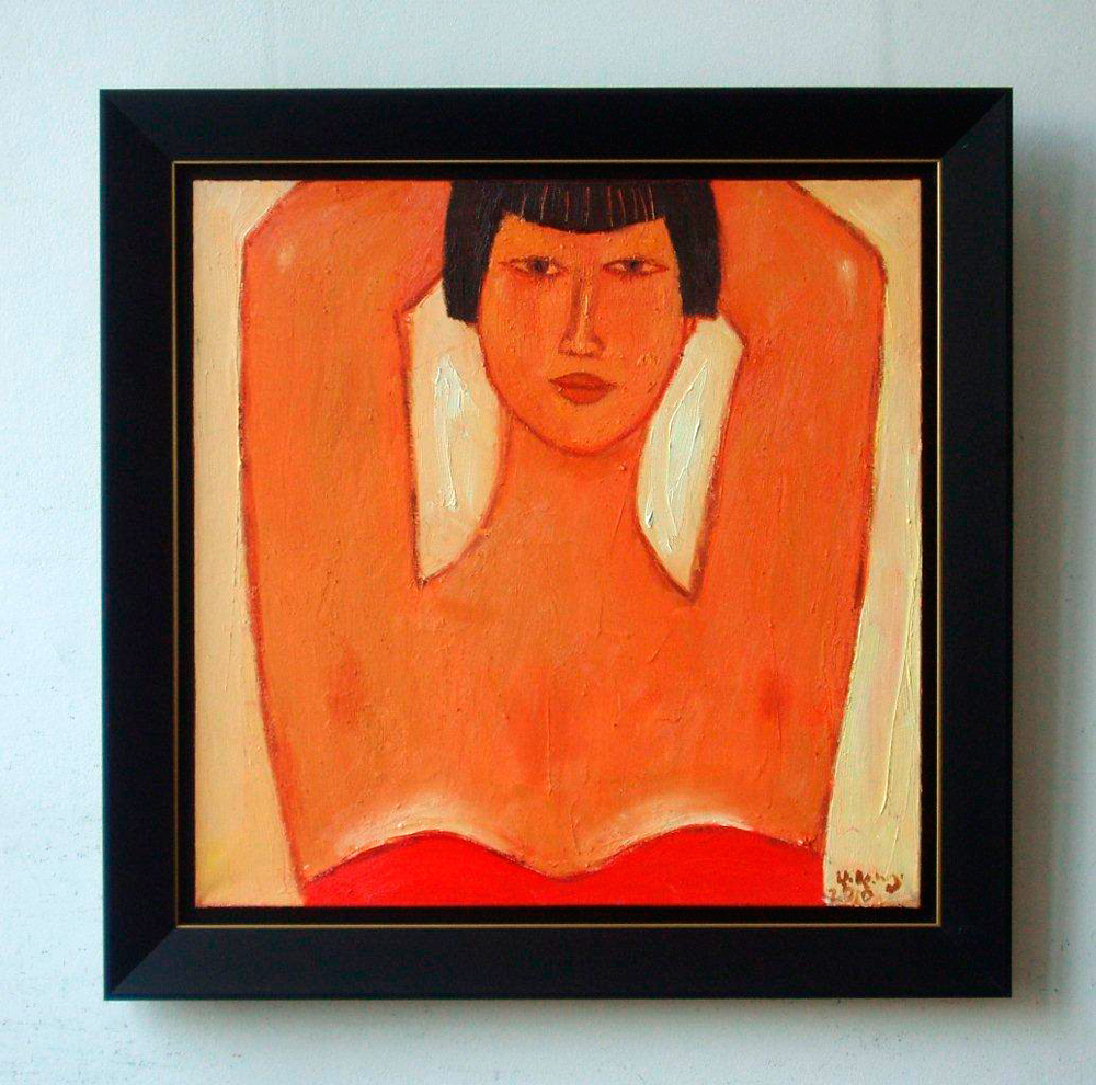 Krzysztof Kokoryn - Big Lady (Oil on Canvas | Wymiary: 88 x 88 cm | Cena: 9500 PLN)