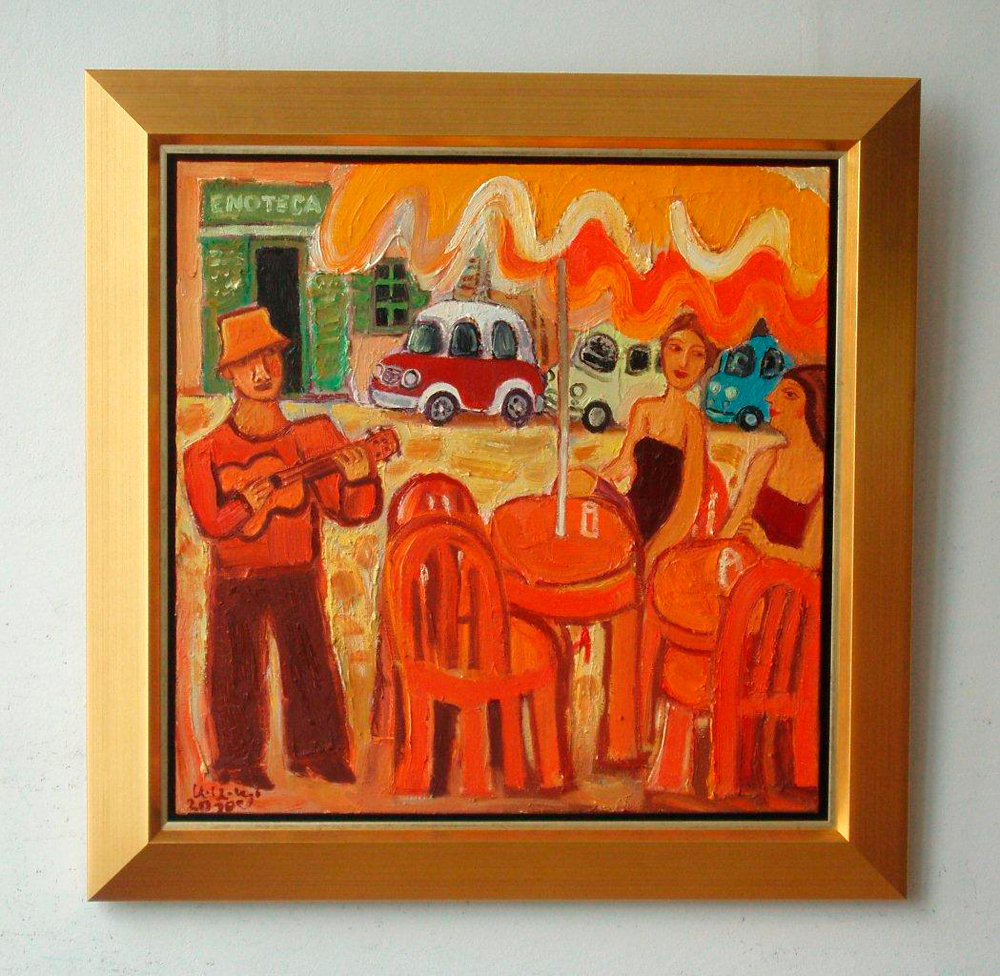 Krzysztof Kokoryn - Enoteca (Oil on Canvas | Wymiary: 90 x 90 cm | Cena: 9500 PLN)