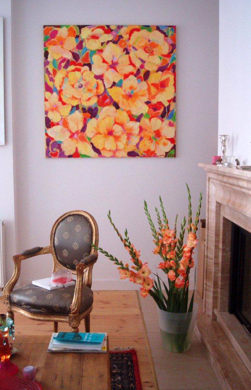 Beata Murawska - Yellow flowers (Oil on canvas | Size: 120 x 120 cm | Price: 7000 PLN)