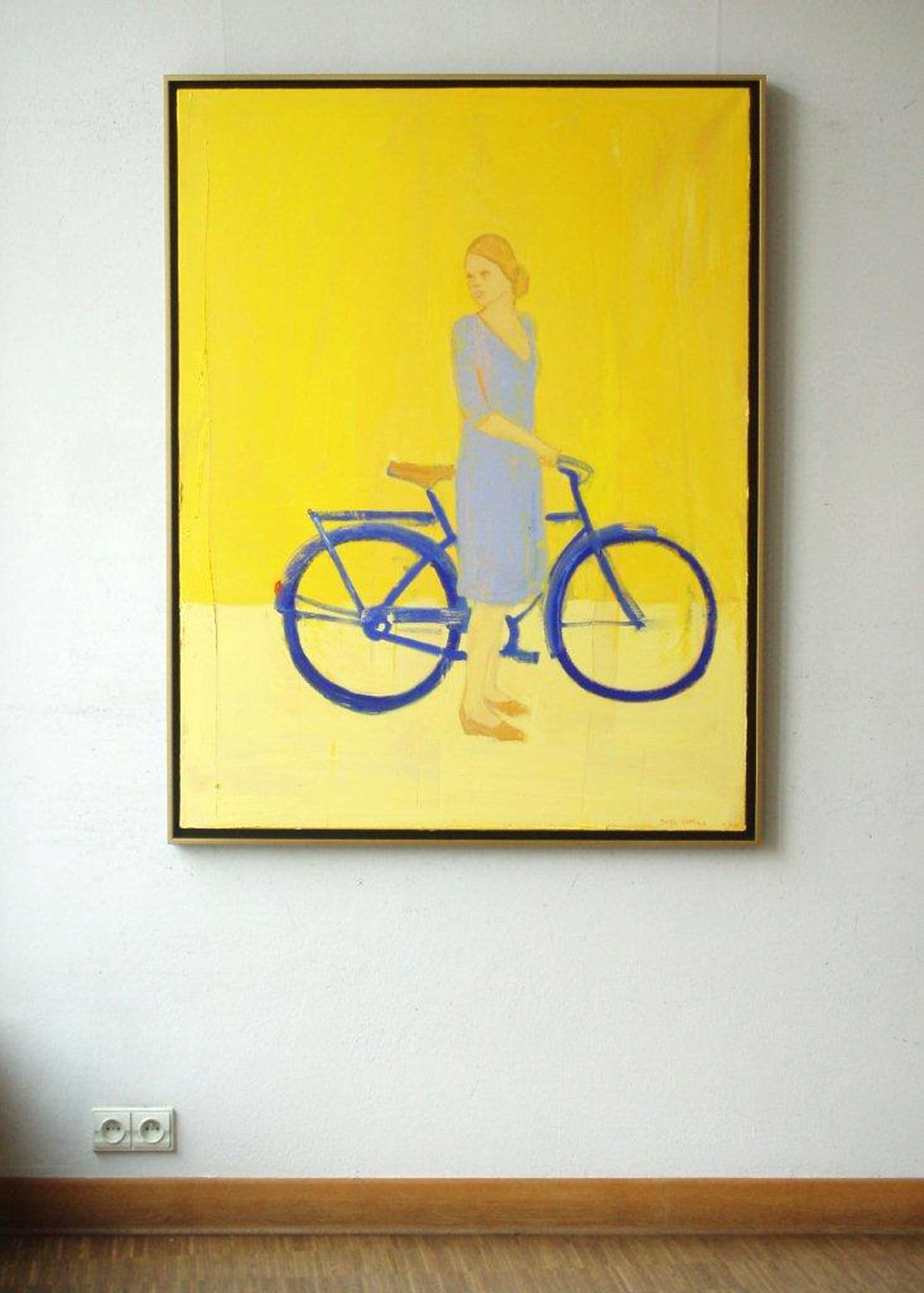 Jacek Łydżba - Lady with bicykle (Oil on canvas | Größe: 100 x 130 cm | Preis: 7000 PLN)