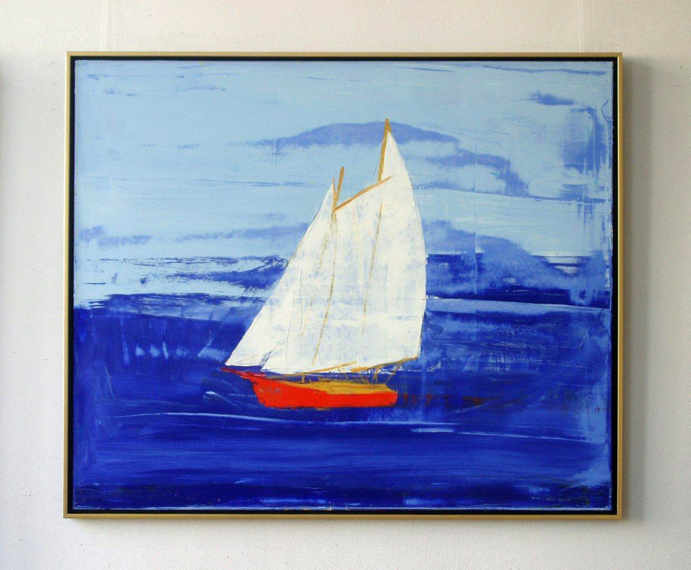 Jacek Łydżba - Sailing boat (Oil on canvas | Wymiary: 125 x 105 cm | Cena: 7000 PLN)