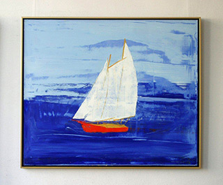 Jacek Łydżba : Sailing boat : Oil on canvas