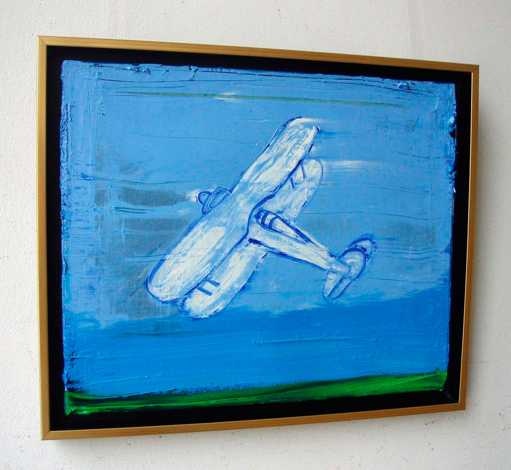 Jacek Łydżba - White plane (Oil on canvas | Wymiary: 52 x 43 cm | Cena: 3200 PLN)