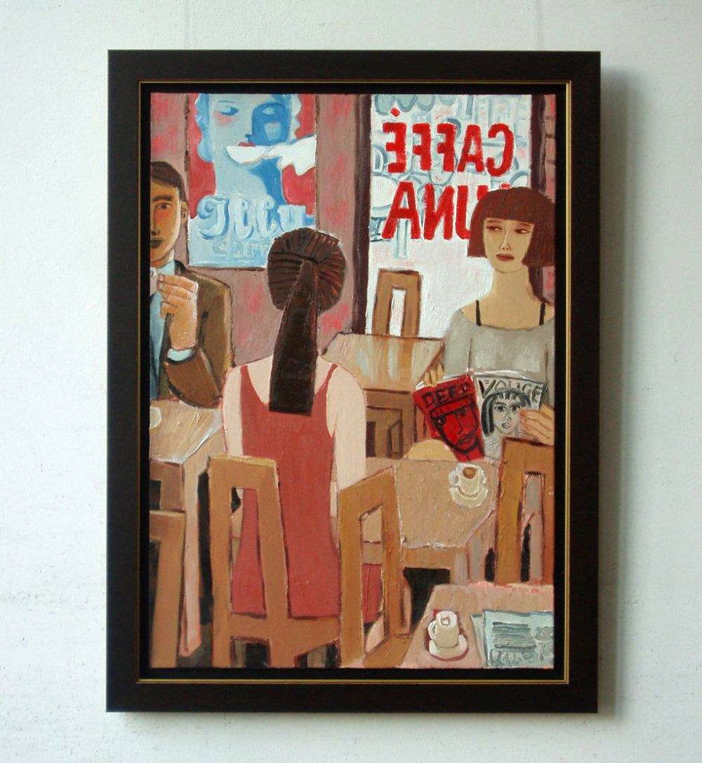 Krzysztof Kokoryn - Caffe Luna (Oil on canvas | Size: 79 x 106 cm | Price: 9500 PLN)