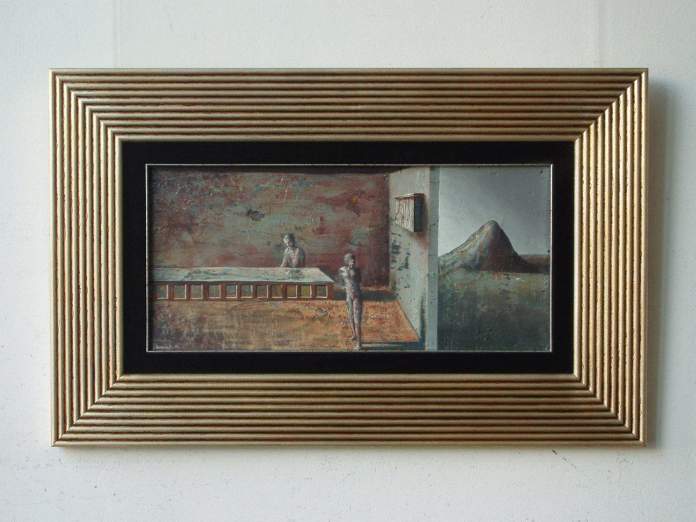 Łukasz Huculak - Waiting for the Barbarians (Tempera on wood | Größe: 88 x 57 cm | Preis: 4500 PLN)