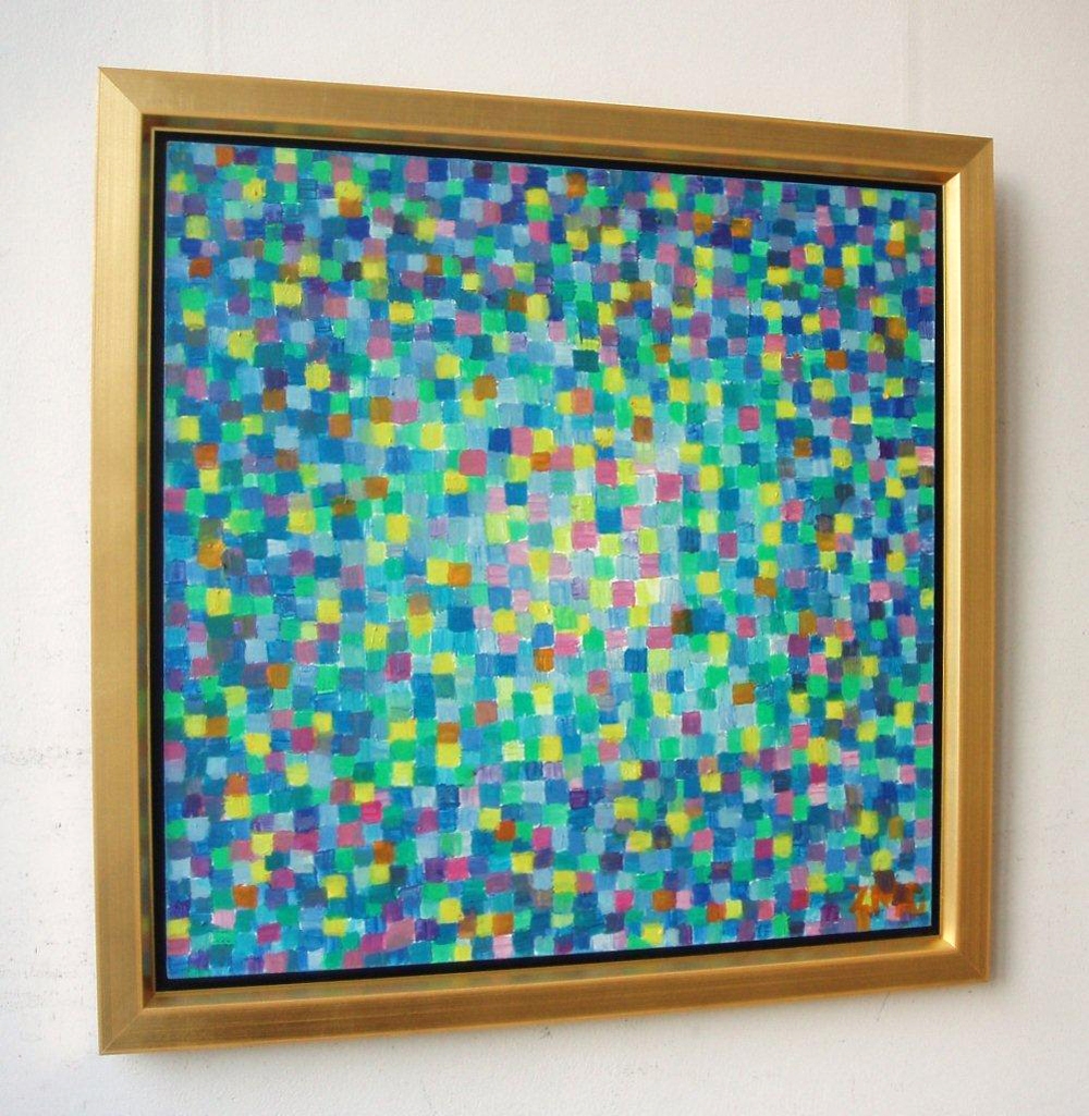Zofia Matuszczyk-Cygańska - Turquoise (Oil on canvas | Wymiary: 94 x 94 cm | Cena: 7000 PLN)