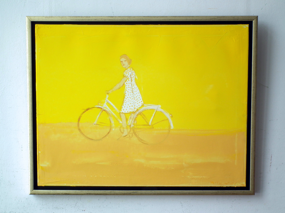 Jacek Łydżba - Cyclist (Oil on Canvas | Size: 75 x 55 cm | Price: 3500 PLN)