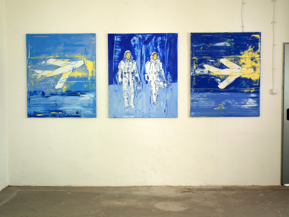 Jacek Łydżba - Triptichon of Blue (Oil on Canvas | Wymiary: 320 x 120 cm | Cena: 15000 PLN)