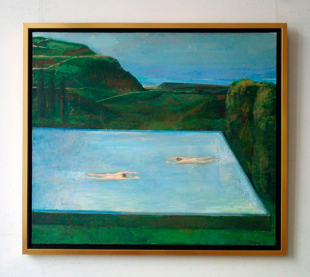Katarzyna Karpowicz - Swimming pool (Oil on Canvas | Wymiary: 124 x 109 cm | Cena: 6000 PLN)