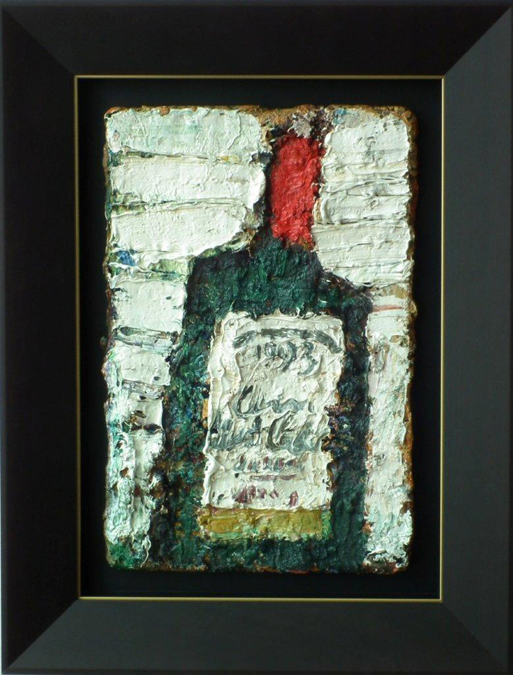 Krzysztof Kokoryn - Bottle on the white background (Oil on Canvas | Size: 47 x 61 cm | Price: 3500 PLN)