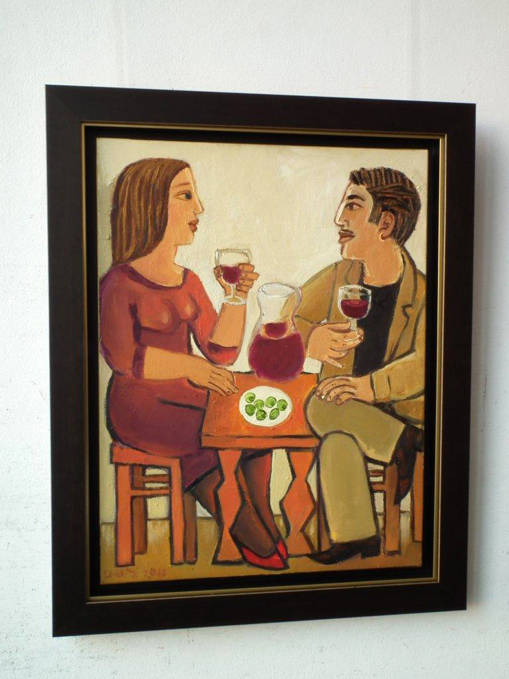 Krzysztof Kokoryn - Couple at the table (Oil on Canvas | Size: 63 x 83 cm | Price: 8500 PLN)