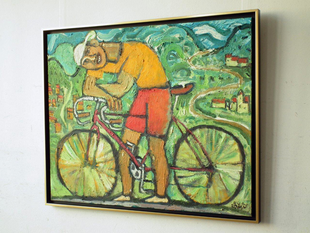 Krzysztof Kokoryn - Cyclist (Oil on Canvas | Size: 105 x 86 cm | Price: 9000 PLN)