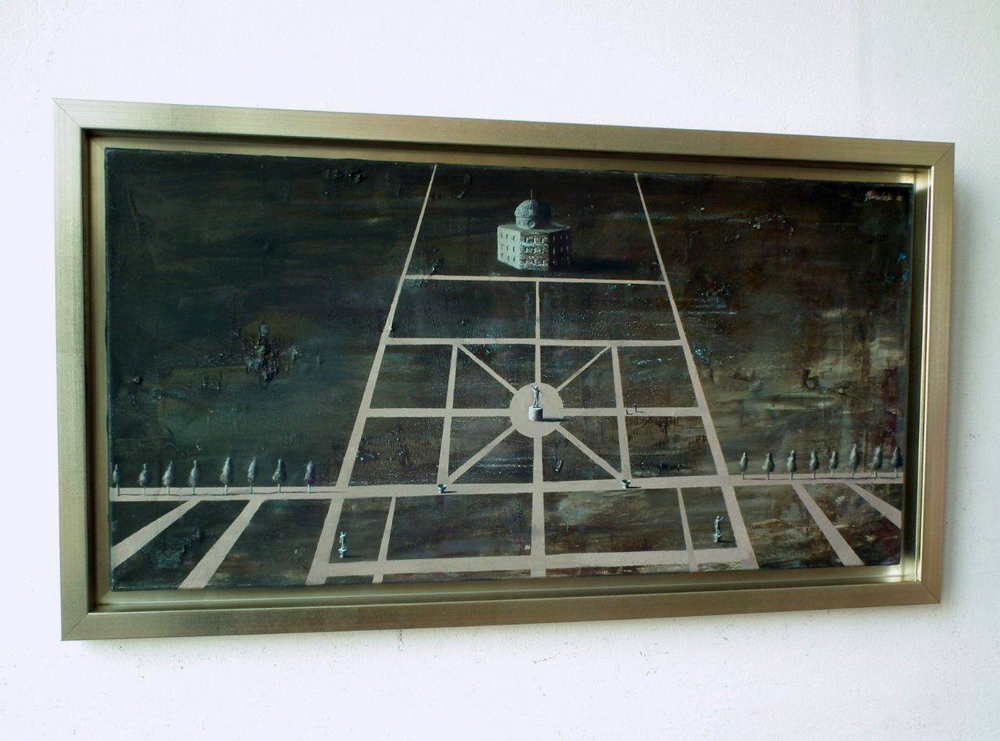 Łukasz Huculak - Cardinal Caraff's small airfield (Oil on Canvas | Size: 89 x 49 cm | Price: 4800 PLN)