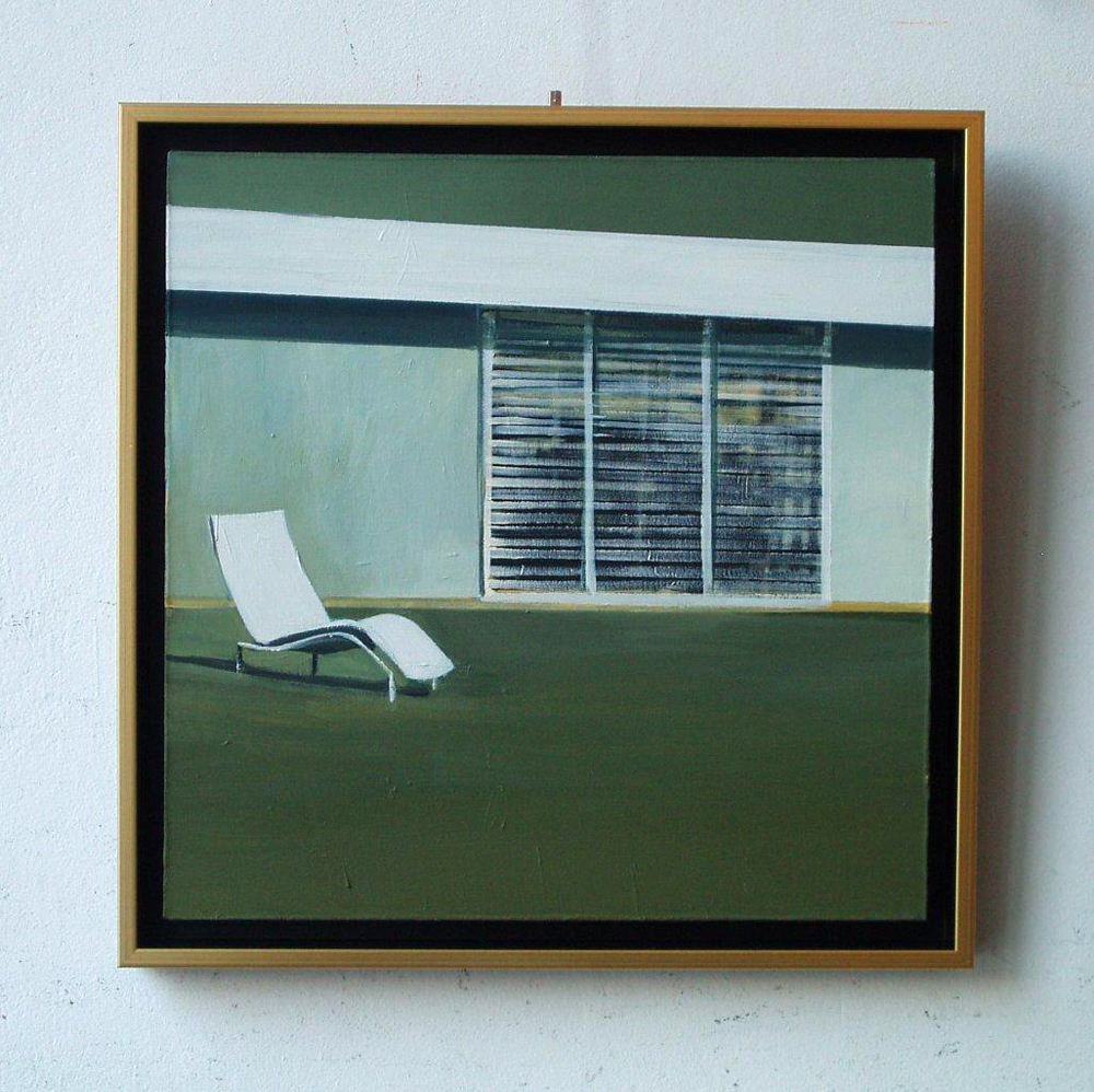 Maria Kiesner - Chair (Tempera on Canvas | Größe: 45 x 45 cm | Preis: 2900 PLN)