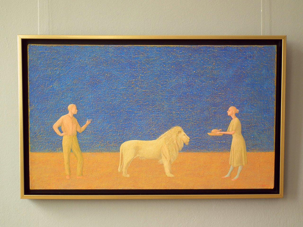 Mikołaj Kasprzyk - White Leo (Oil on Canvas | Wymiary: 70 x 44 cm | Cena: 3200 PLN)