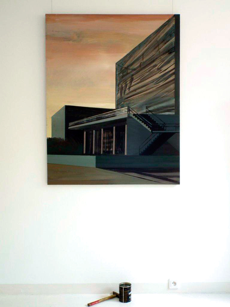 Maria Kiesner - Architectural composition (Tempera on Canvas | Wymiary: 110 x 140 cm | Cena: 9000 PLN)