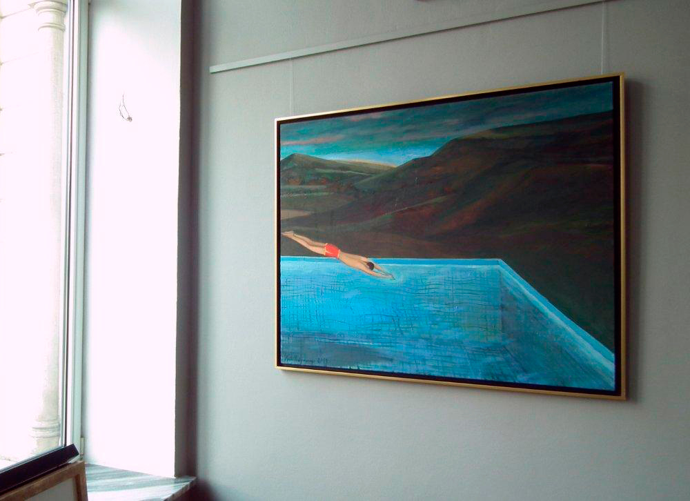 Katarzyna Karpowicz - Leap into water (Oil on Canvas | Größe: 125 x 105 cm | Preis: 6000 PLN)