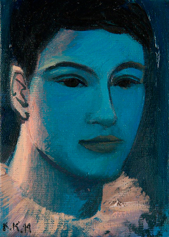 Katarzyna Karpowicz - Portrait of young man (Oil on Canvas | Größe: 13 x 18 cm | Preis: 1200 PLN)