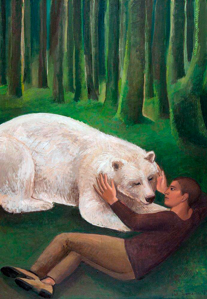 Katarzyna Karpowicz - White Black Bear (Oil on Canvas | Wymiary: 70 x 100 cm | Cena: 5500 PLN)