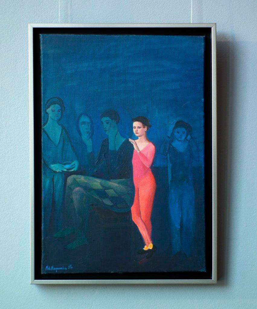 Katarzyna Karpowicz - Acrobat in a red dress (Oil on Canvas | Size: 43 x 61 cm | Price: 3800 PLN)