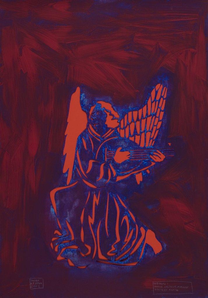 Jacek Łydżba - An Angel Playing the Lute (after Hans Brüggemann) (Pattern, paper, enamel | Größe: 70 x 100 cm | Preis: 2000 PLN)