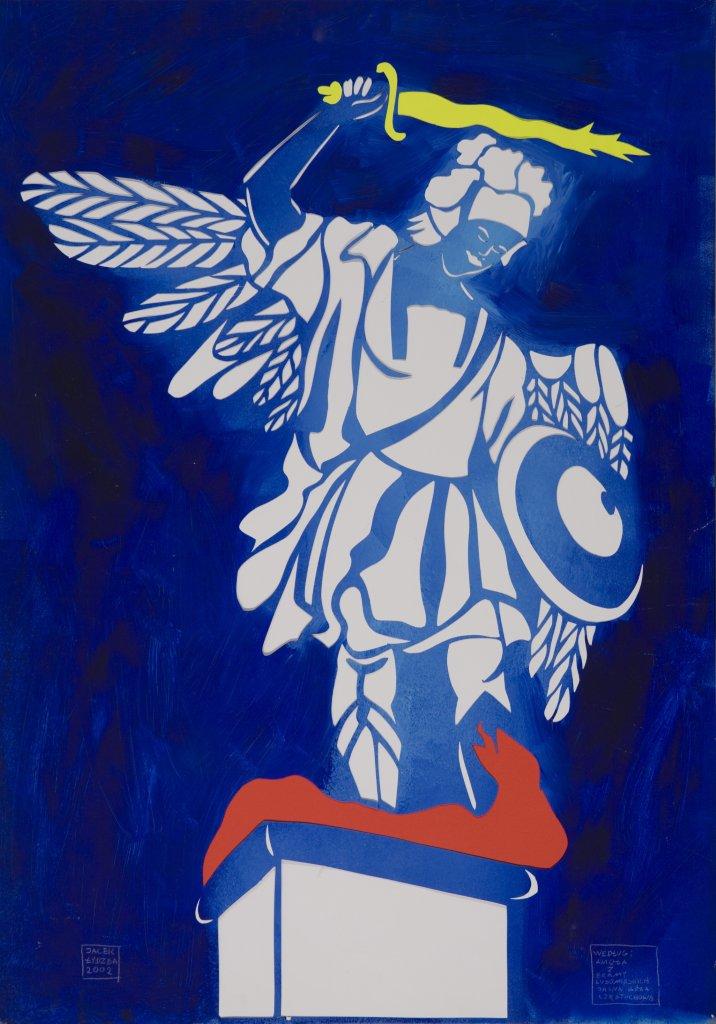 Jacek Łydżba - Angel from the Lubomirski Gate in Jasna Góra (Pattern, paper, enamel | Wymiary: 70 x 100 cm | Cena: 2000 PLN)