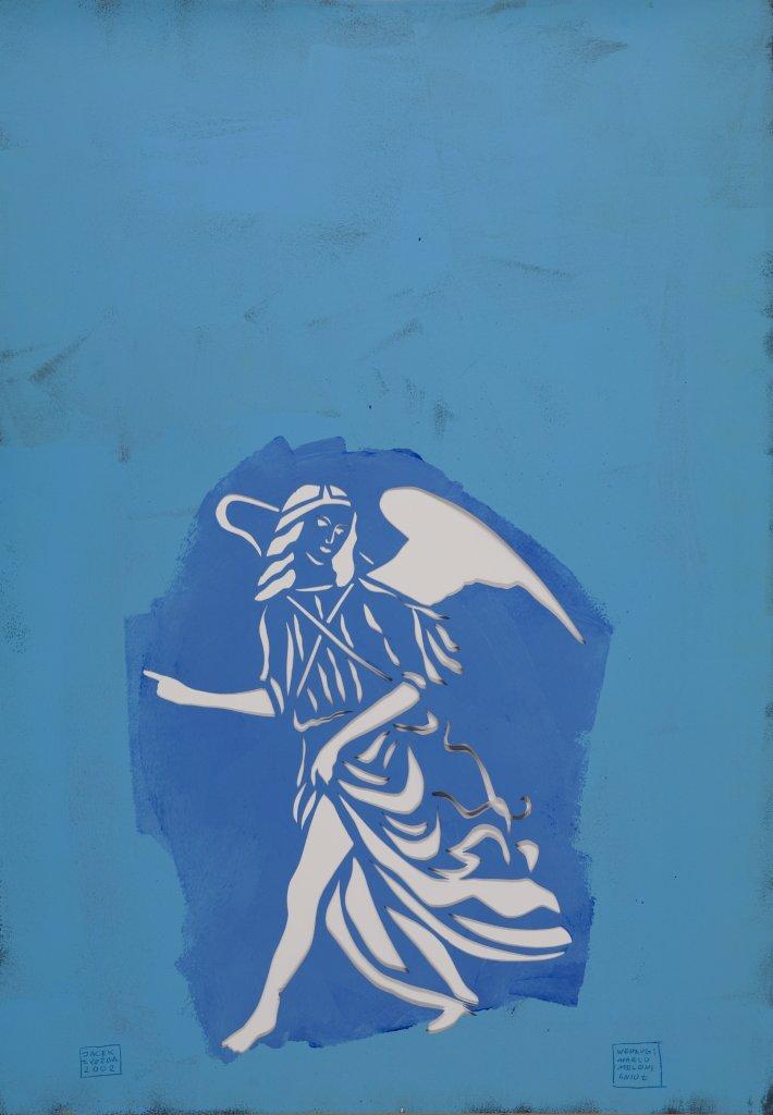 Jacek Łydżba - Angel (Pattern, paper, enamel | Größe: 70 x 100 cm | Preis: 2000 PLN)