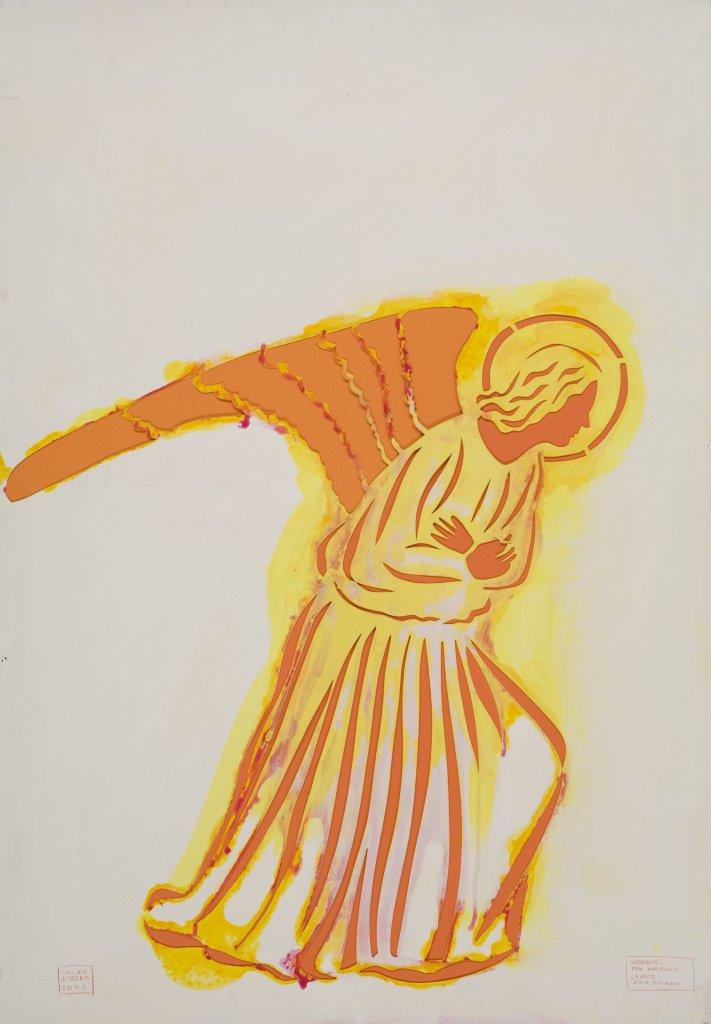 Jacek Łydżba - Gabriel the Archangel (after Fra Angelico) (Pattern, paper, enamel | Größe: 70 x 100 cm | Preis: 2000 PLN)