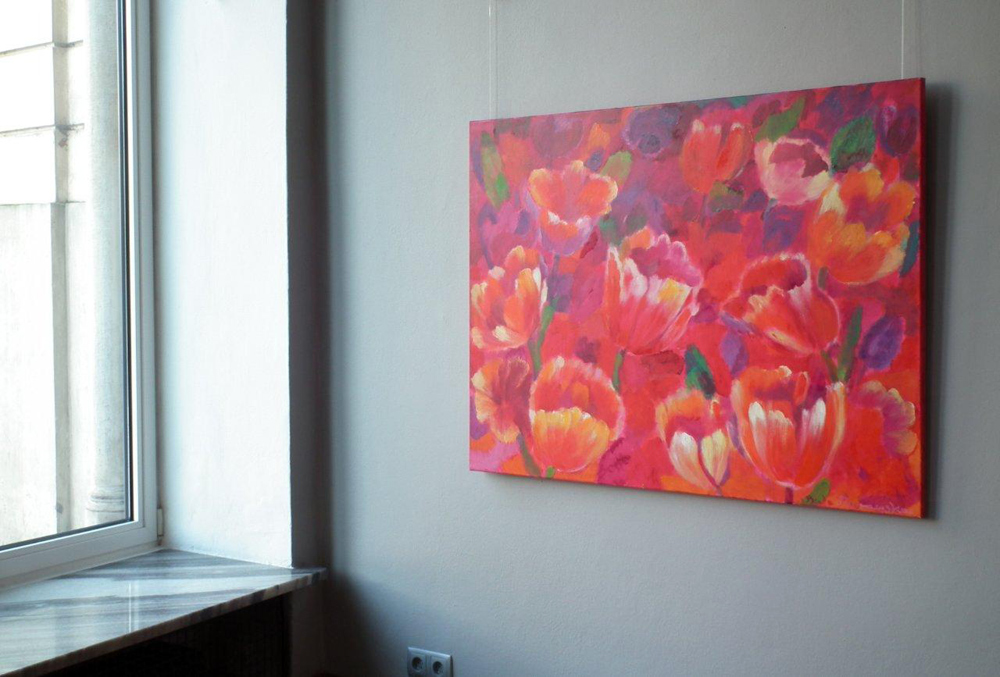 Beata Murawska - Pink flowers (Oil on Canvas | Größe: 116 x 89 cm | Preis: 5800 PLN)