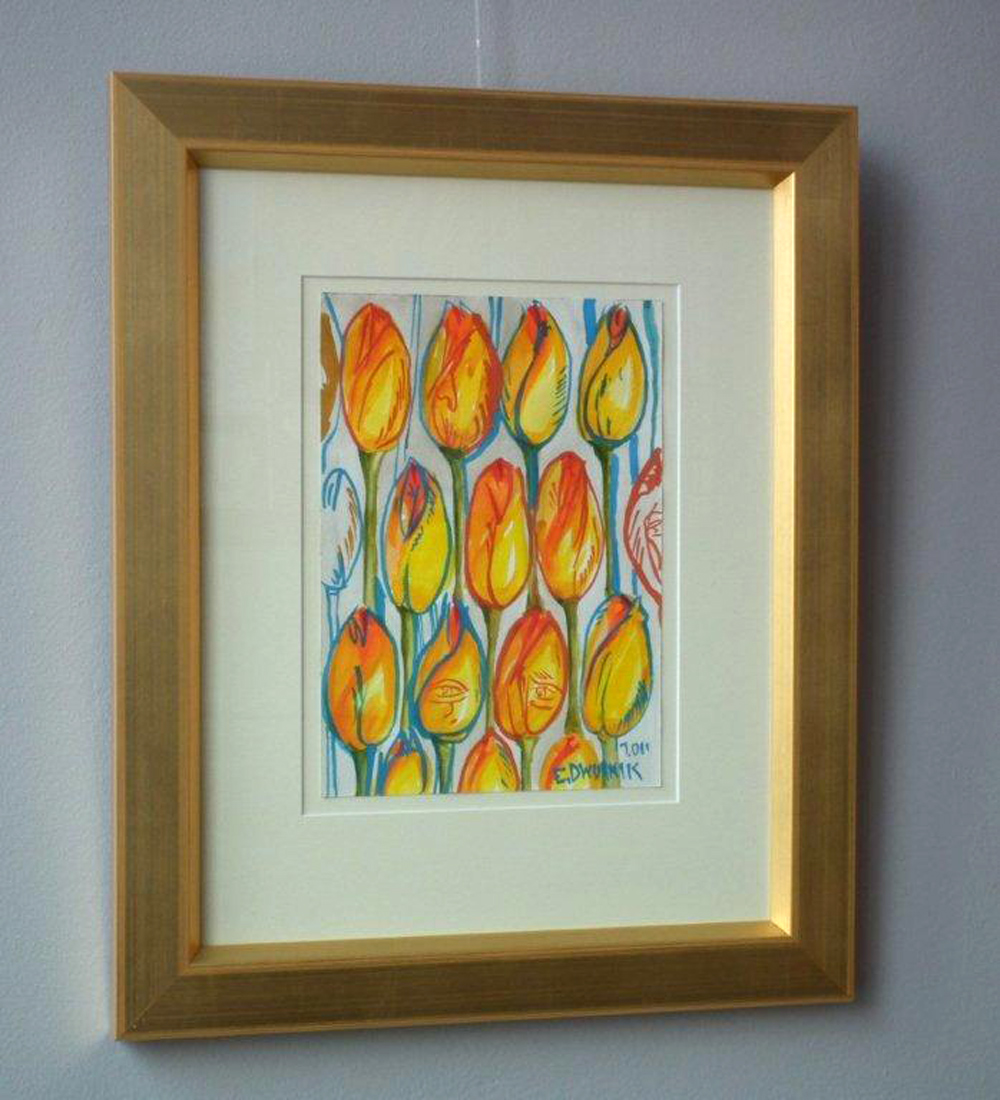 Edward Dwurnik - Tulips (Tempera on Paper | Größe: 45 x 56 cm | Preis: 3500 PLN)
