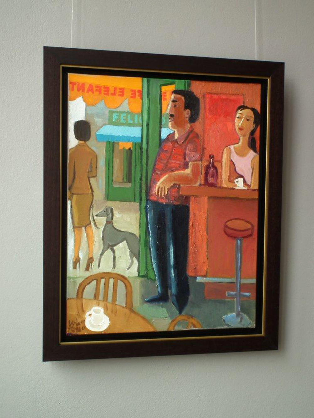 Krzysztof Kokoryn - Cafe Elefant (Oil on Canvas | Size: 62 x 17 cm | Price: 8500 PLN)