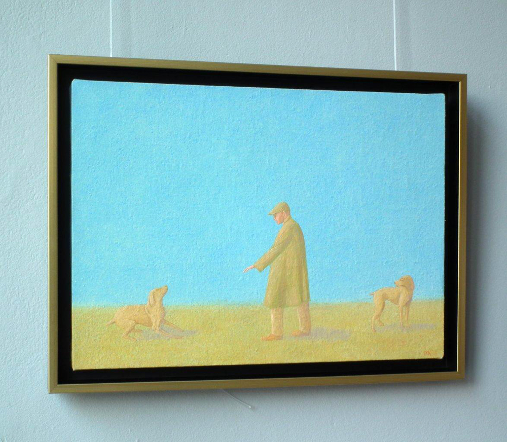 Mikołaj Kasprzyk - With a dog (Oil on Canvas | Wymiary: 52 x 38 cm | Cena: 3500 PLN)