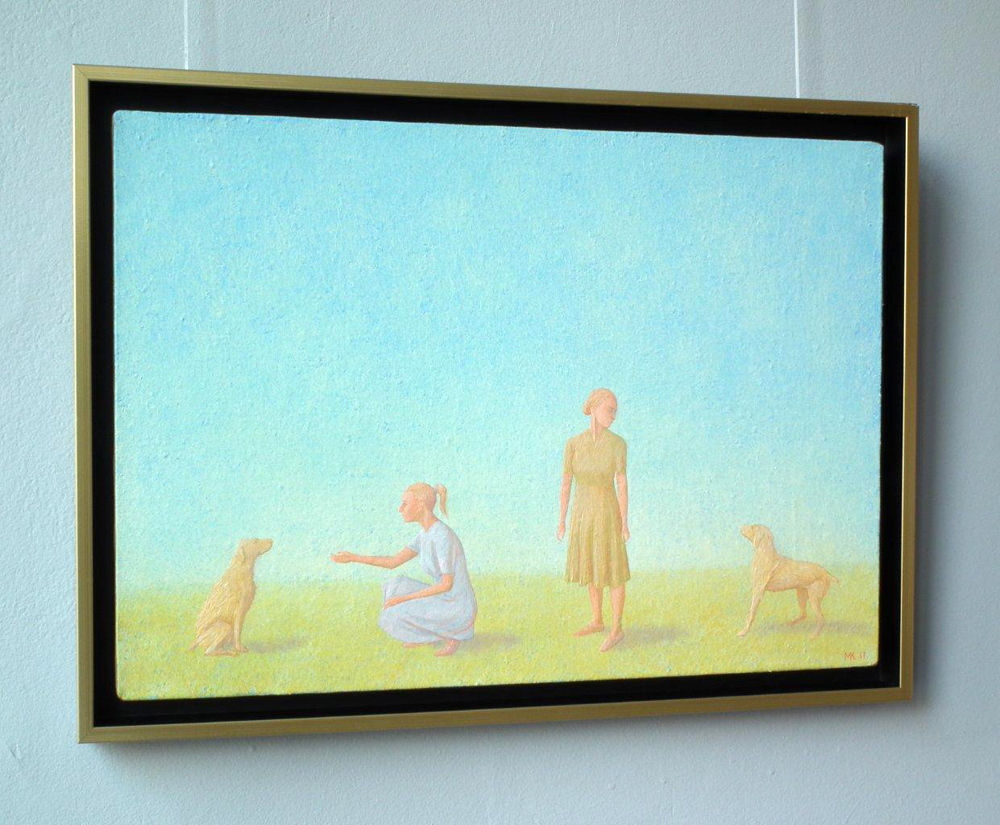 Mikołaj Kasprzyk - With a dog (Oil on Canvas | Größe: 60 x 44 cm | Preis: 3500 PLN)