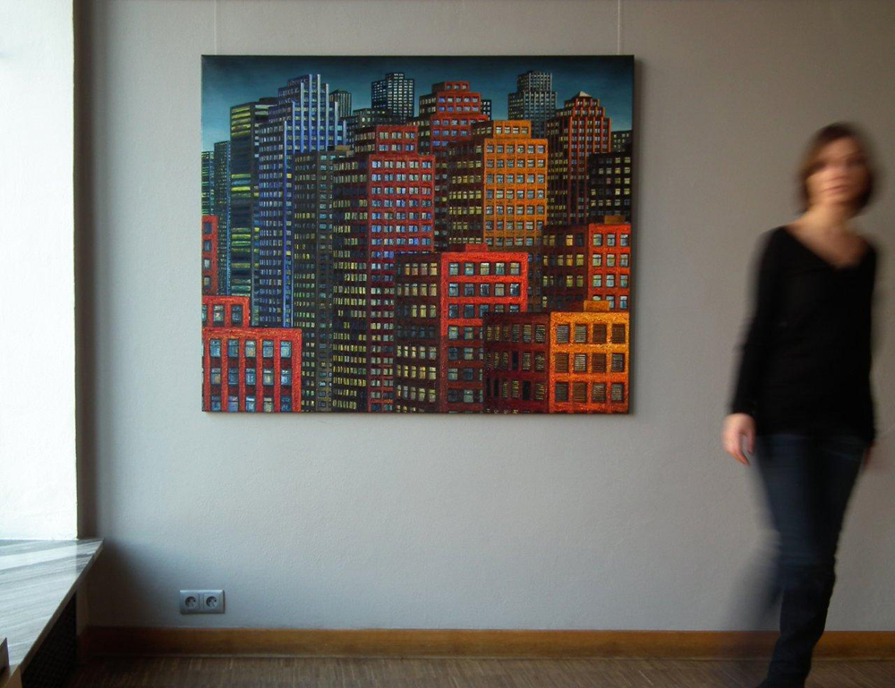 Adam Patrzyk - City (Oil on Canvas | Größe: 146 x 120 cm | Preis: 22000 PLN)