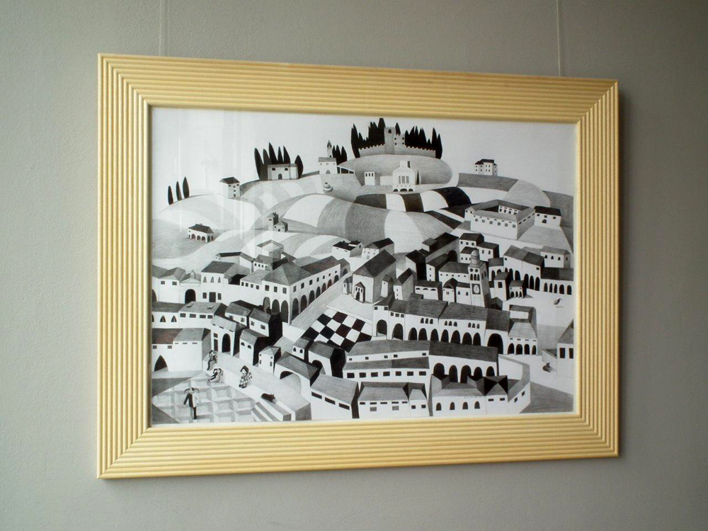 Katarzyna Castellini - San Gimignano (Pencil on Paper | Wymiary: 123 x 93 cm | Cena: 3800 PLN)