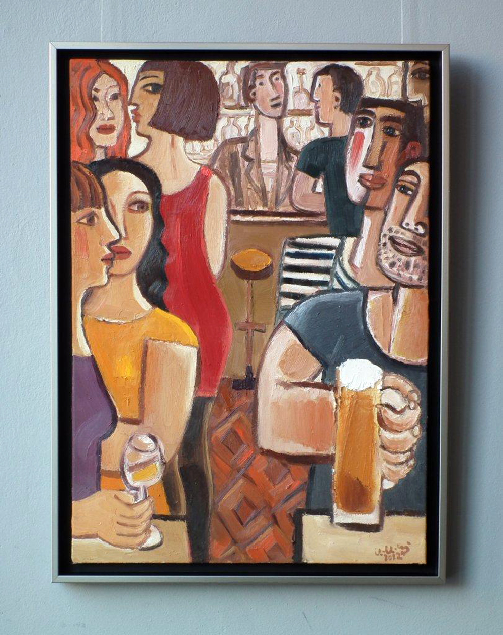 Krzysztof Kokoryn - At the bar (Oil on Canvas | Größe: 55 x 75 cm | Preis: 9000 PLN)