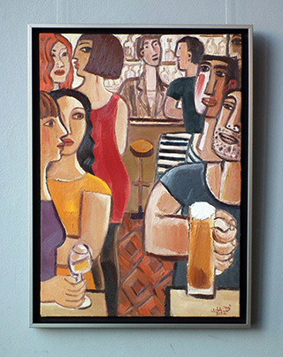 Krzysztof Kokoryn : At the bar : Oil on Canvas