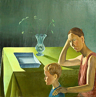 Tomasz Karabowicz : Mother and son : Oil on Canvas