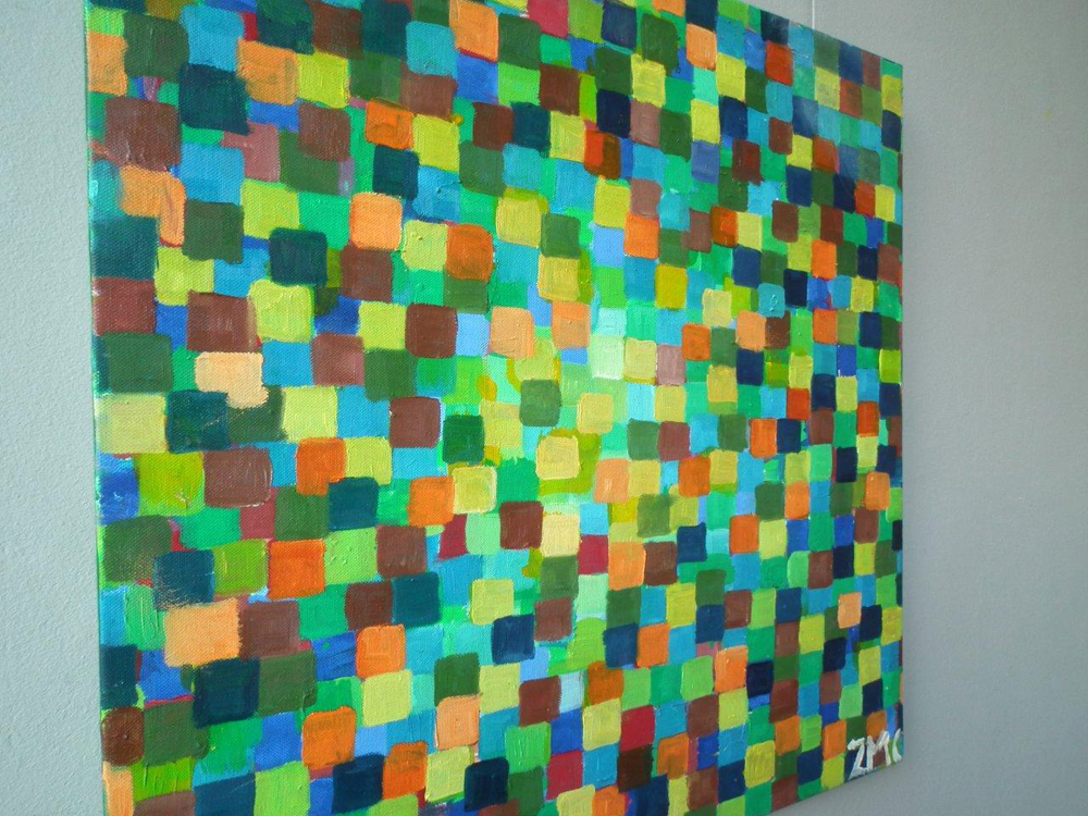 Zofia Matuszczyk-Cygańska - Green mosaic (Oil on Canvas | Größe: 60 x 60 cm | Preis: 9000 PLN)