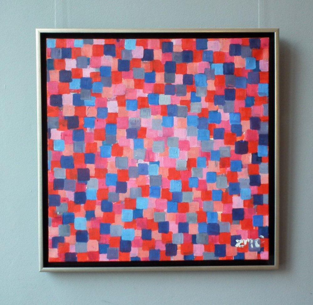 Zofia Matuszczyk-Cygańska - Purple mosaic (Oil on Canvas | Wymiary: 65 x 65 cm | Cena: 7200 PLN)