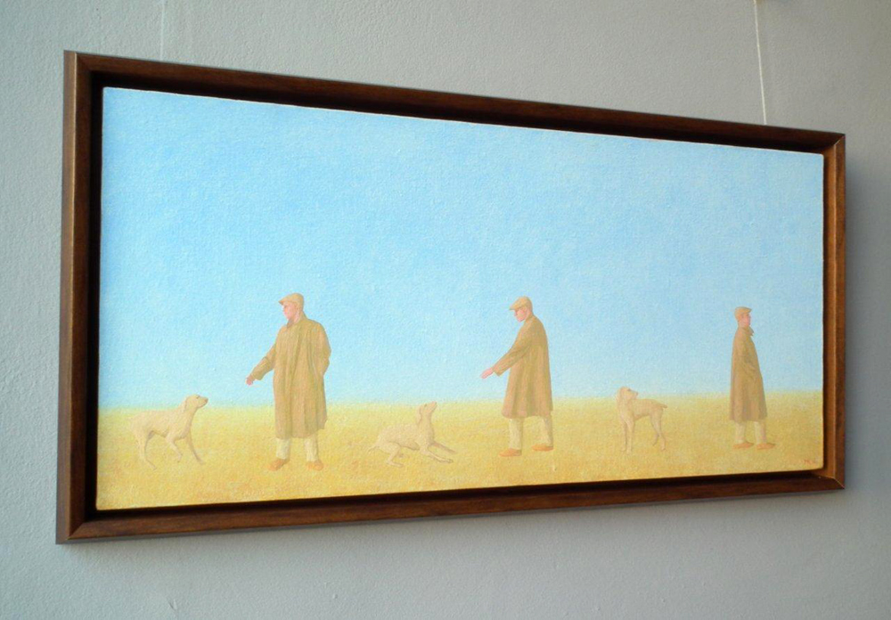 Mikołaj Kasprzyk - With a dog (Oil on Canvas | Größe: 88 x 45 cm | Preis: 5500 PLN)
