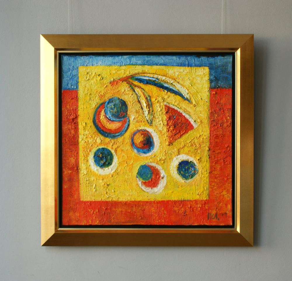 Darek Pala - Yellow table (Oil on Canvas | Wymiary: 101 x 101 cm | Cena: 8000 PLN)