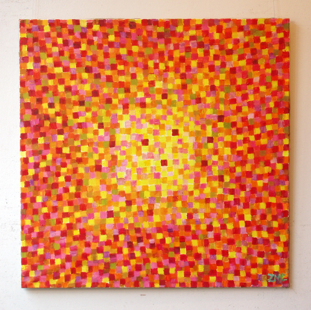 Zofia Matuszczyk-Cygańska - Red (Oil on canvas | Wymiary: 110 x 110 cm | Cena: 11000 PLN)