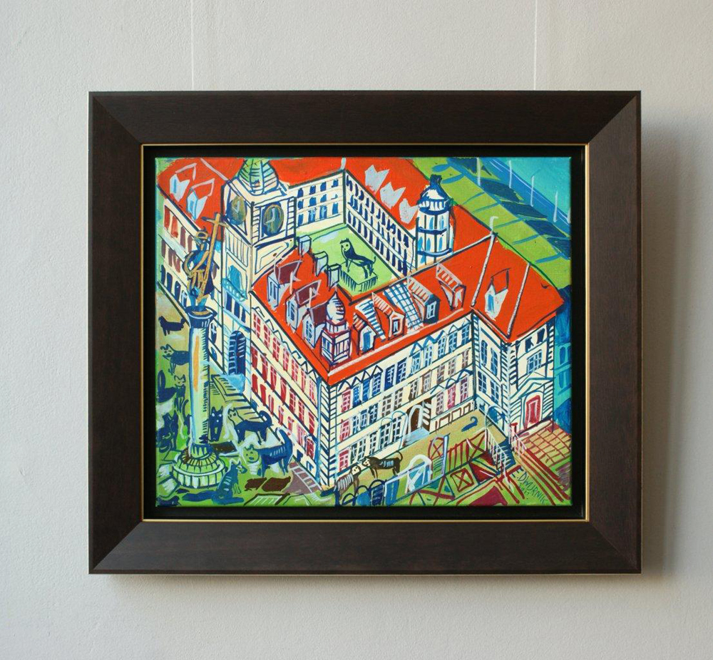 Edward Dwurnik - Royale castle with a lion in the courtyard (Oil on Canvas | Size: 72 x 63 cm | Price: 6000 PLN)