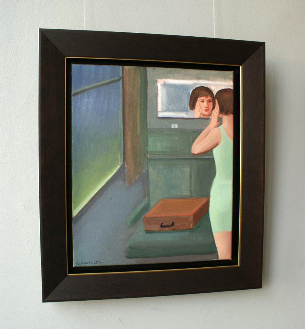 Katarzyna Karpowicz - Brown suitcase (Oil on Canvas | Size: 63 x 72 cm | Price: 4800 PLN)