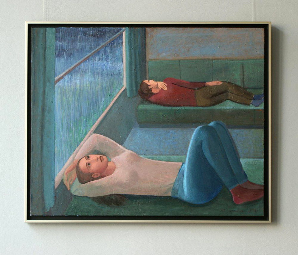 Katarzyna Karpowicz - Trip in the rain (Oil on Canvas | Wymiary: 106 x 86 cm | Cena: 5800 PLN)
