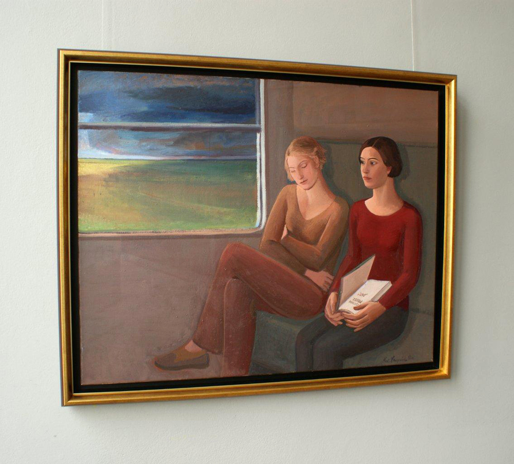 Katarzyna Karpowicz - Two women traveling (Oil on Canvas | Wymiary: 101 x 83 cm | Cena: 5800 PLN)