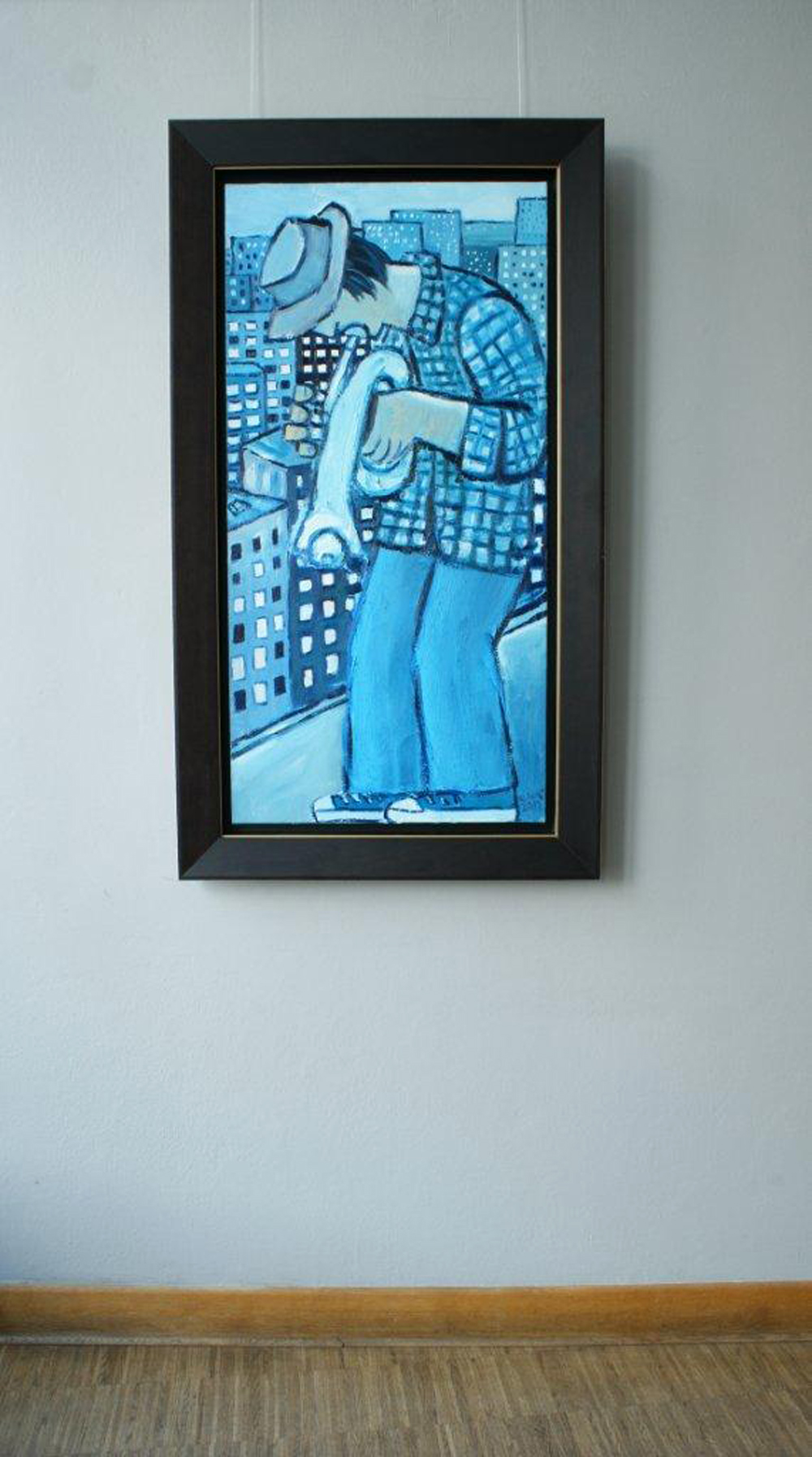 Krzysztof Kokoryn - Blue trumpet (Oil on Canvas | Wymiary: 67 x 117 cm | Cena: 8000 PLN)