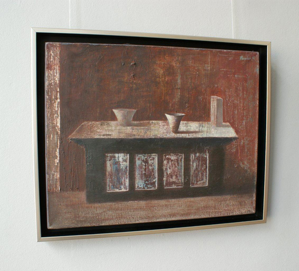 Łukasz Huculak - Tabel with still life (Oil on Canvas | Größe: 55 x 45 cm | Preis: 4500 PLN)